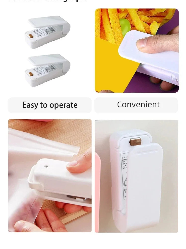 Vacuum Sealer Mini Snacks Sealing Household Heat Plastic Sealing Machine Handheld Food Preservation Portable Kitchen Gadget Safe
