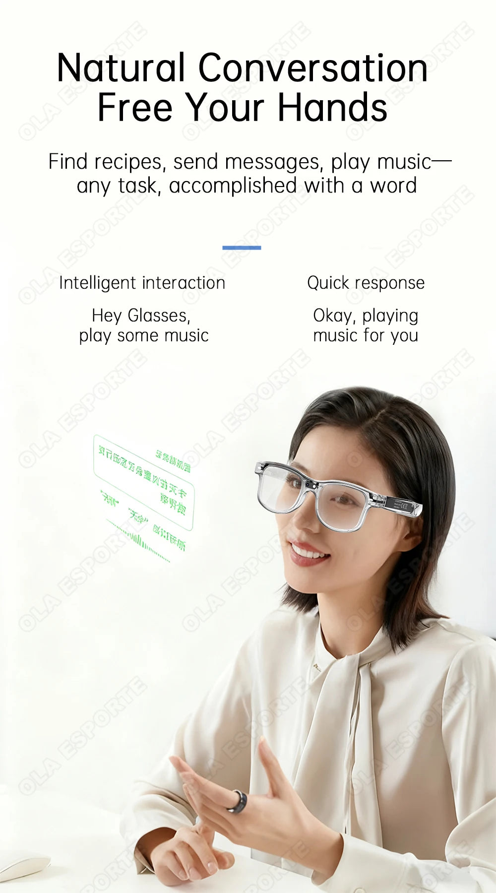 Smart Glasses with AI Voice Translation & Integrated Camera | Tidesmit Tidesmit