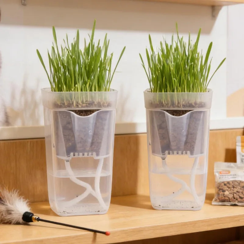Transparent Flower Plant Pot Lazy Self Watering Planter Drainage Holes Seedling Propagation Container Household Garden Supplies
