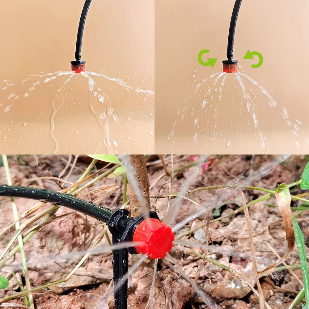 WUJEE 5M-25M DIY Drip Irrigation System Automatic Watering Garden Hose Micro Drip Garden Watering Kits with Adjustable Drippers