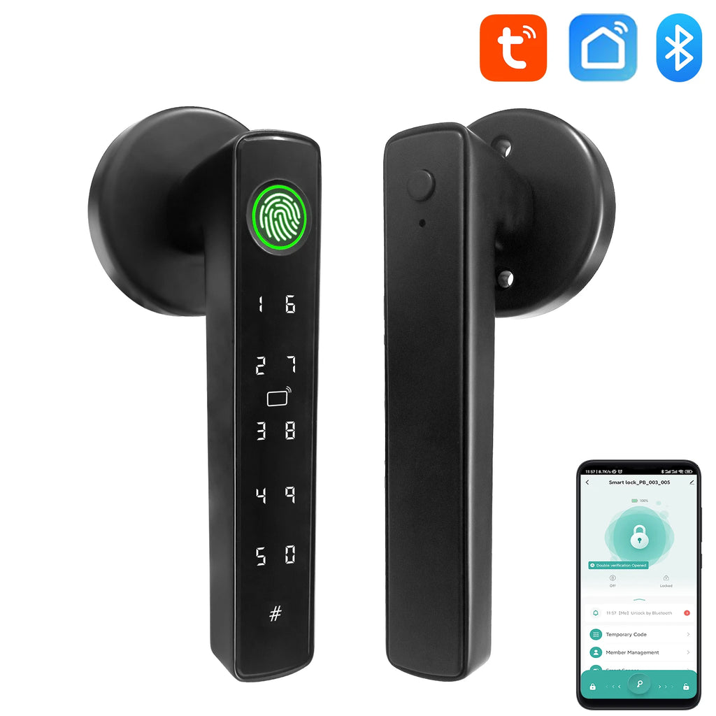Tuya Bluetooth Smart Door Lock Fingerprint Keyless Entry Smart Life Control Auto Lock One-Time Passcode for Home Office Bedroom