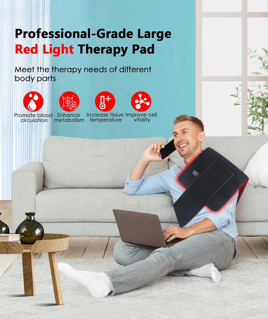 Red Light Therapy Heating Pad for Muscle Relief - Tidesmit Wellness Massage Chairs Tidesmit