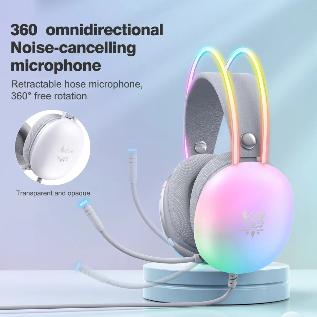 Tidesmit RGB Gaming Headset With Noise Cancelling Mic - Over-Ear PC Tidesmit