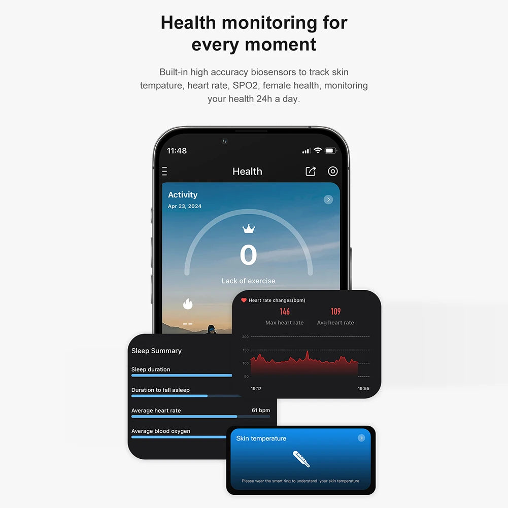 Tidesmit Smart Health Ring - Fitness Tracker with Biometric Sensor Tidesmit