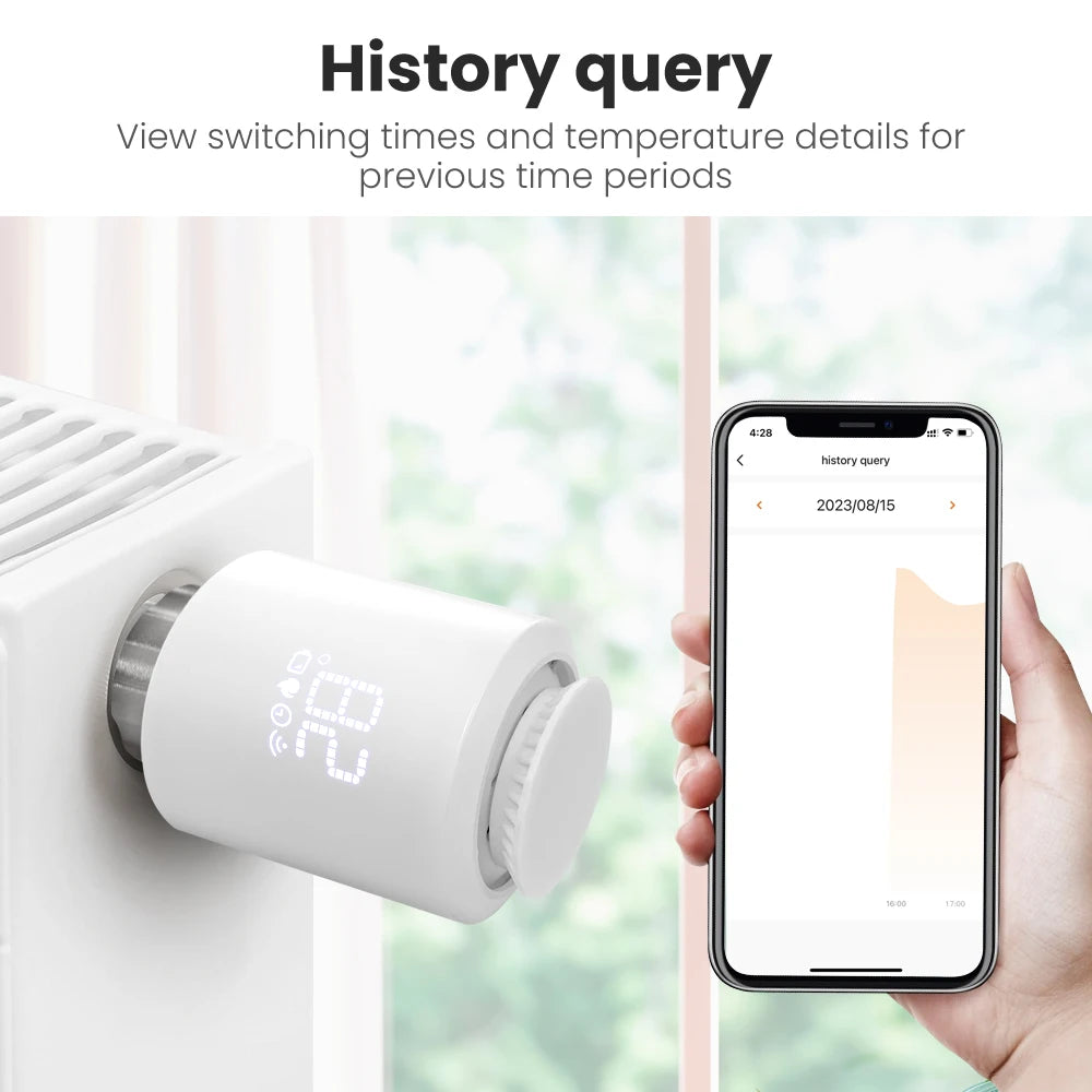 ZigBee 3.0 Smart Radiator Thermostat - TRV06 App Control & Voice Tidesmit