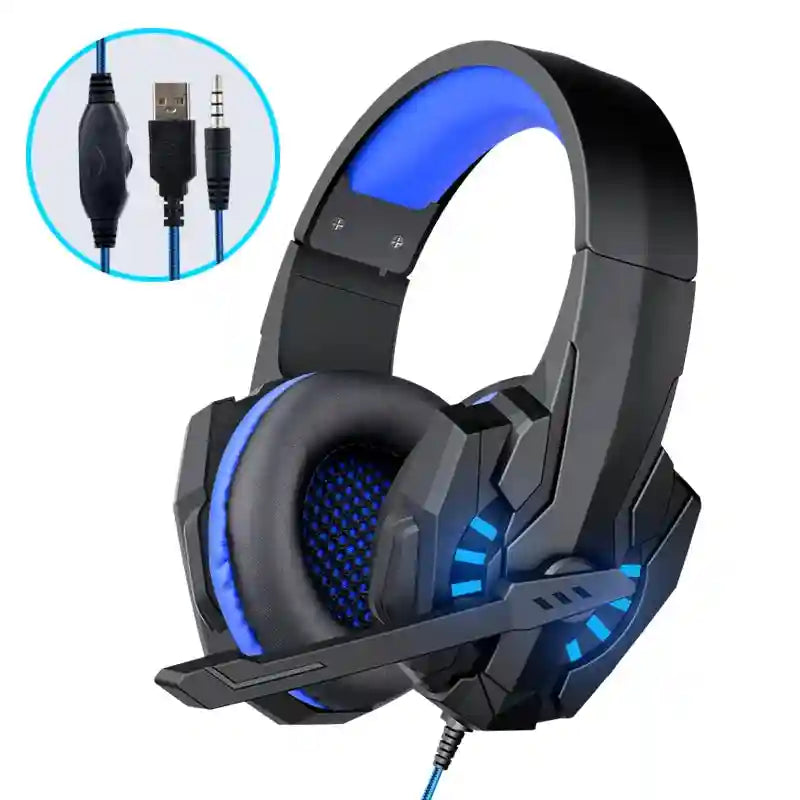 Gaming Headset with Noise Cancelling Mic - Over-Ear Stereo Sound blue China Mainland Tidesmit