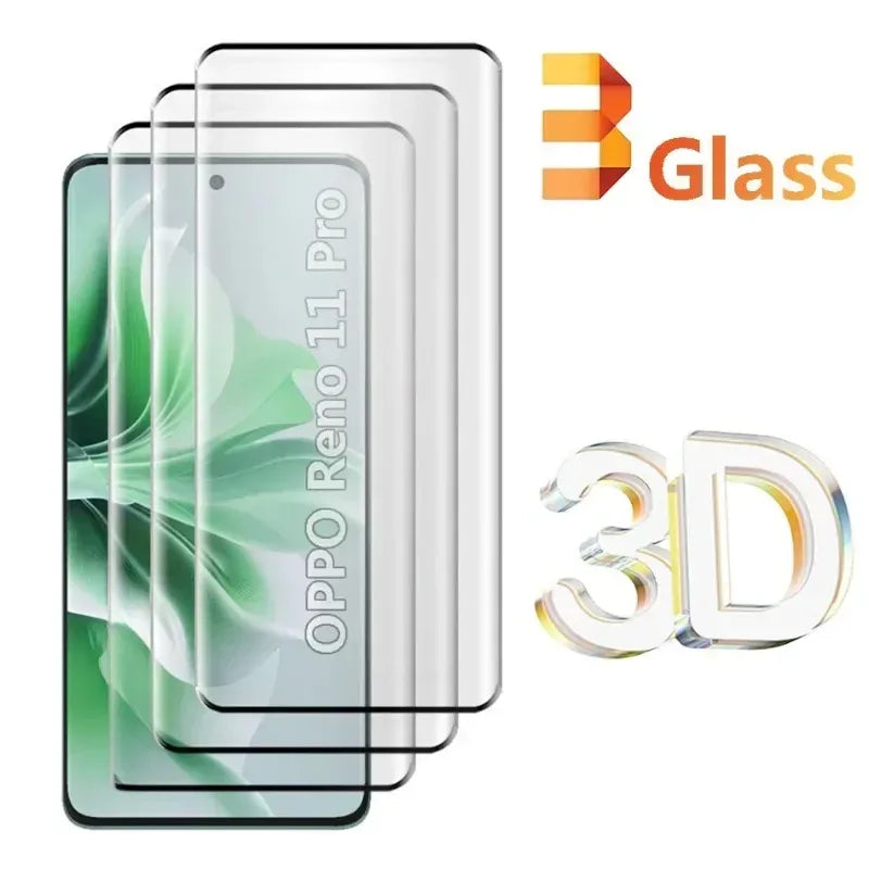 Oppo Reno 12 11 10 Pro Screen Protector | 3D Tempered Glass 3-Pack Tidesmit