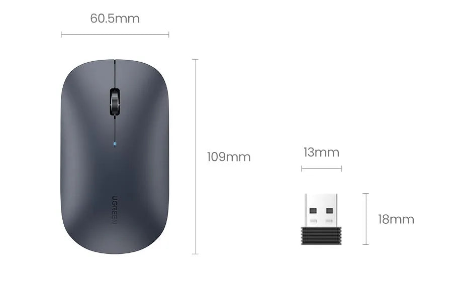 UGREEN Mouse Wireless Bluetooth 2.4G Silent Mice 4000 DPI Left Right Hand For MacBook Tablet Computer Laptop PC Wireless Mouse