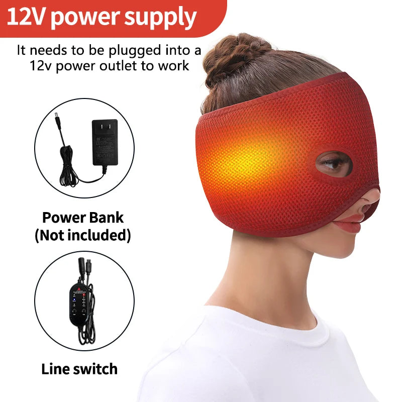 Heated Facial Mask for Sinus Relief with 3 Temperature Settings Massage Cushion Tidesmit