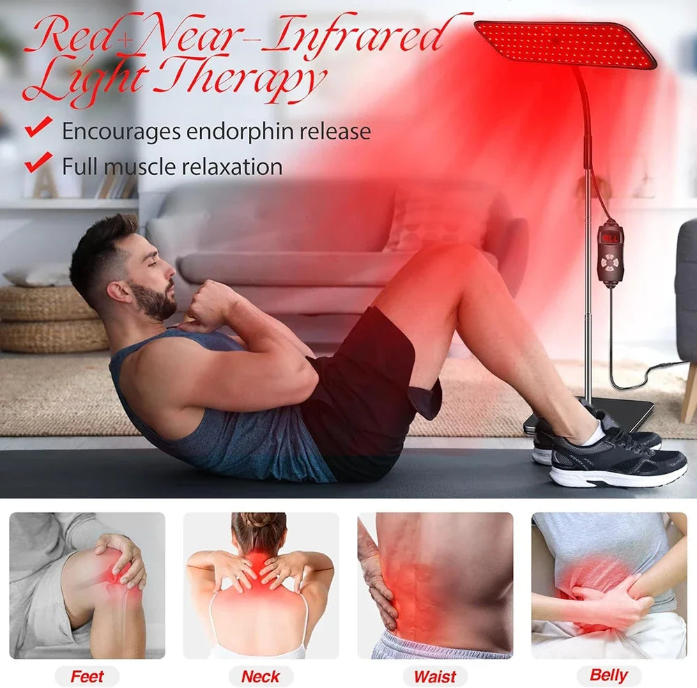 Near Infrared Light Panel 660nm 850nm Red Light Lamp With Timer Face and Body Home Use Relief Pain Device with Adjustable Stand