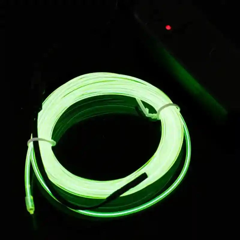 5M LED EL Wire Strip for Car Interior Ambient Lighting - Tidesmit Fluorescent Green Tidesmit