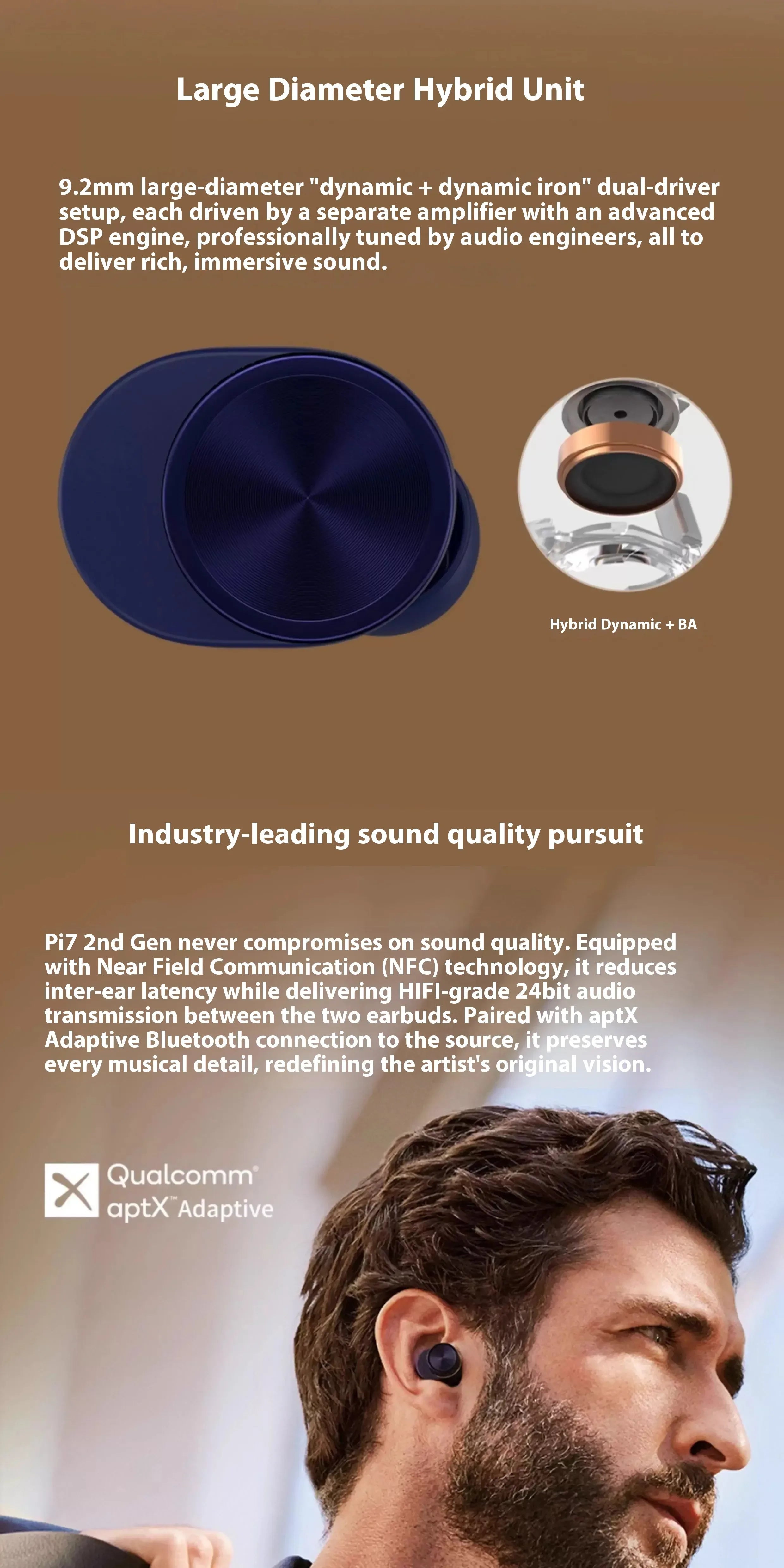 Bowers & Wilkins Pi7 S2 Wireless Earbuds by Tidesmit - 24-Bit HiFi Tidesmit