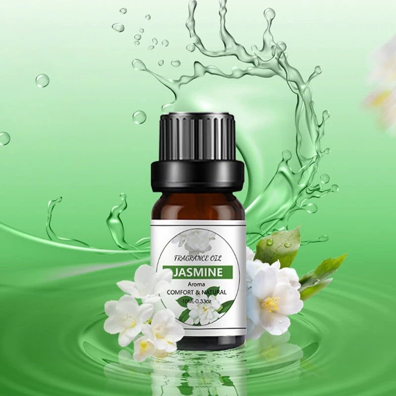 10ML Cherry Strawberry Lavender Jasmine Rose Vanilla Essential Oils for Diffuser, Humidifier, Massage, Candle, Soap Making