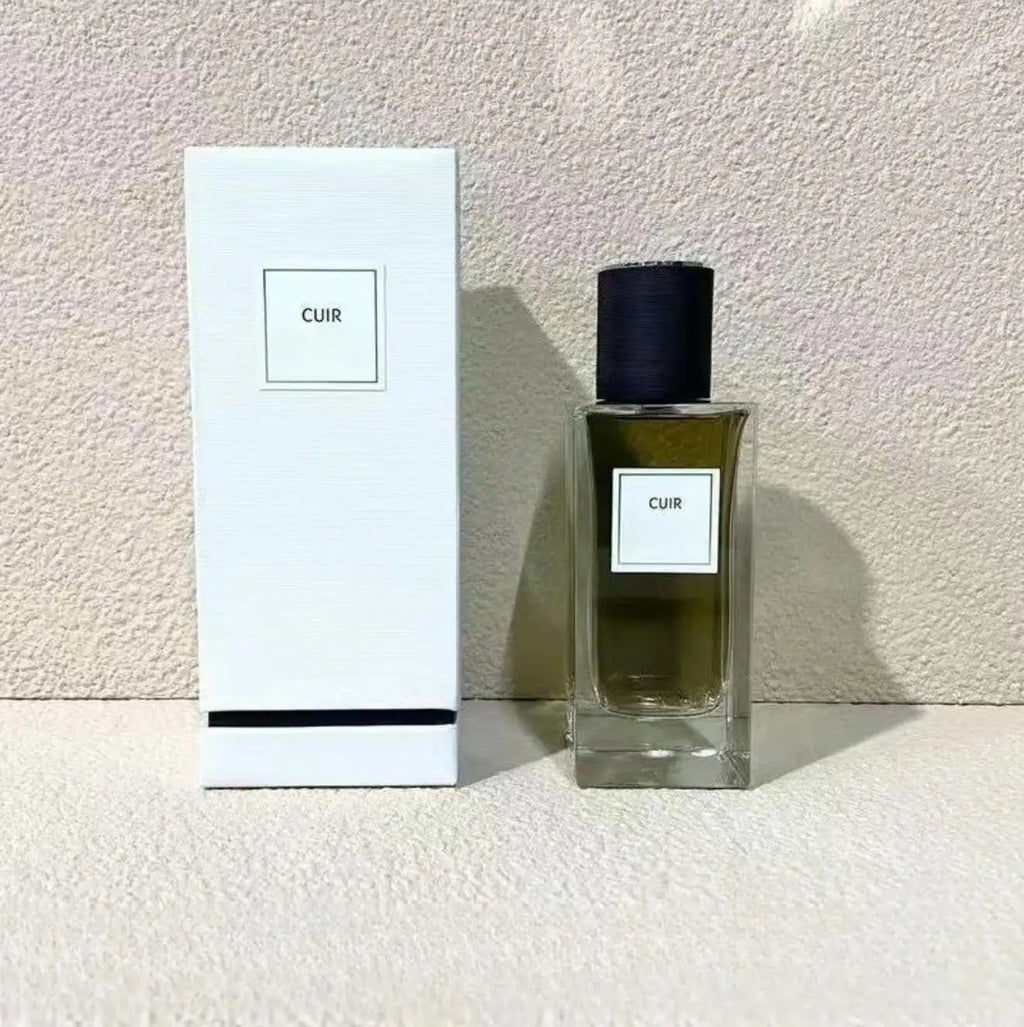 Cuir 125ml unisex perfume, woody oriental grapefruit scent in a sleek rectangular glass bottle with black cap.