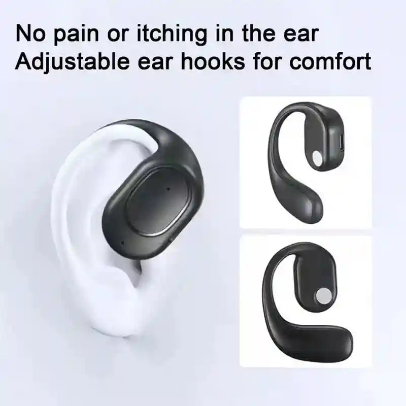 Wireless Single Earbud with Earhook - Bluetooth 5.3 Black - Tidesmit Tidesmit