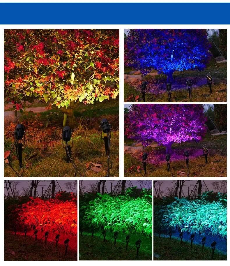 LED Waterproof Outdoor Garden Lawn Lights Spike Bulb 5W/10W/15W Tuinverlichting 220V 110V 12V - Adjustable Solar Powered Garden