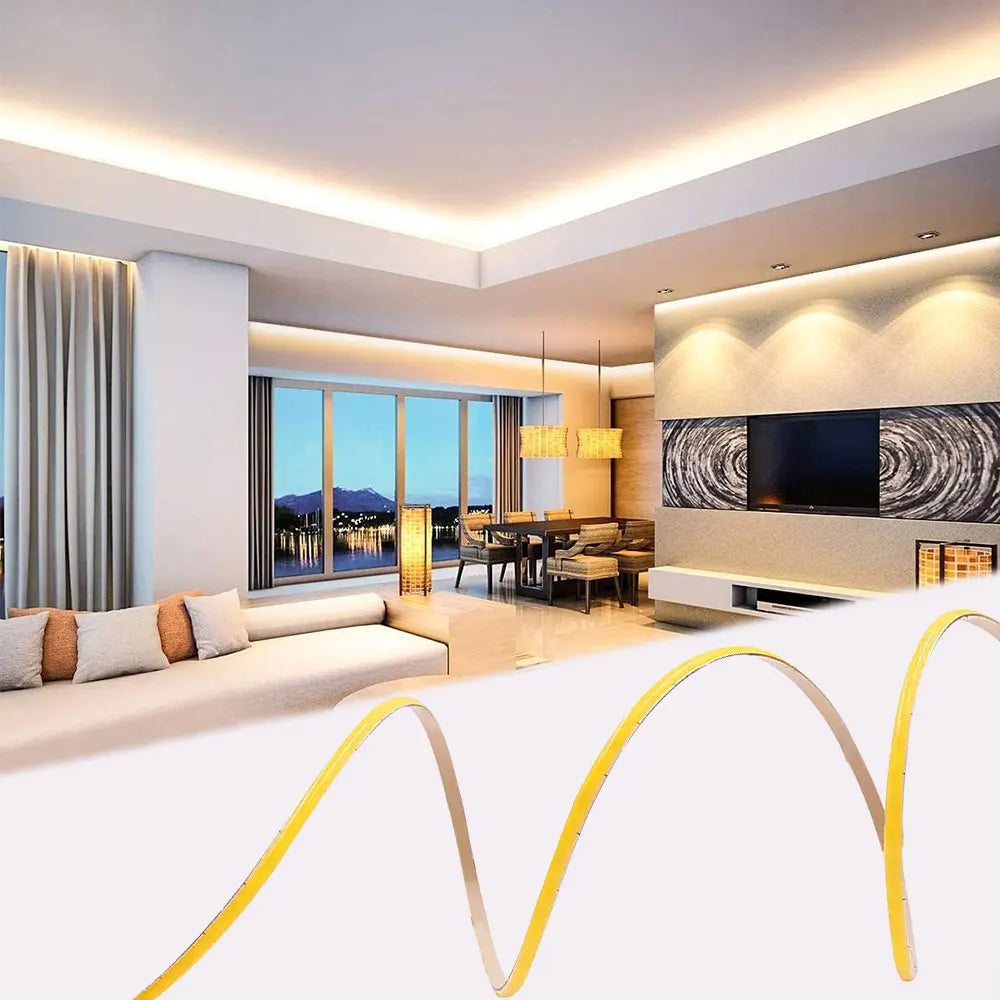 COB LED Strip Flexible High Density LED Strip 3mm COB Bar LED Light Warm 3000K White 6500K for Bedroom Kitchen Home