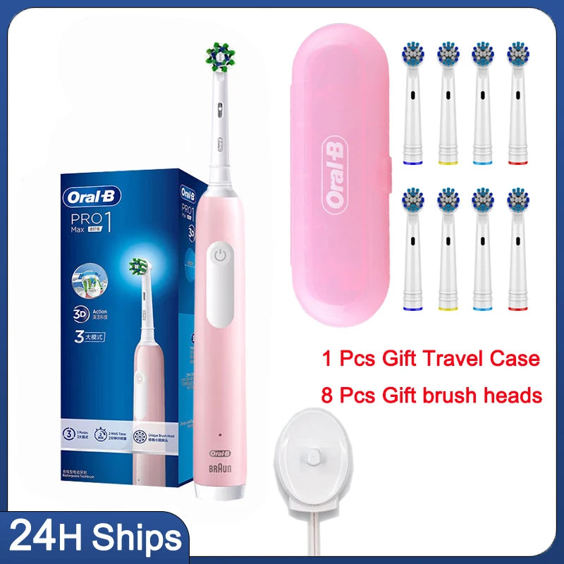 Oral B Sonic Electric Toothbrush Rechargeable 3D Rotating Tooth Brush 14 Days Long Battery Life 2Mins Smart Timer Pro600 Pro1Max