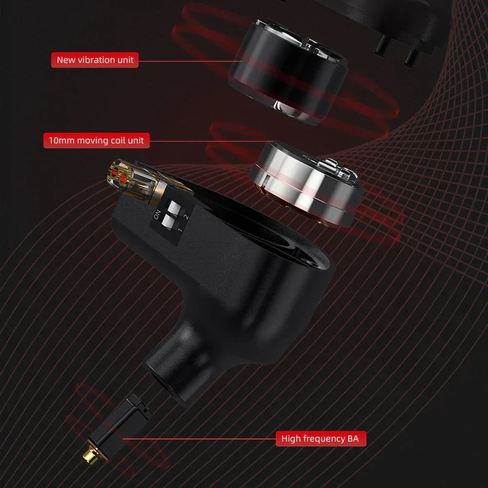 Tidesmit Gaming Earphones 1BA+1DD Dual Driver Wired In-Ear HiFi Assassin Tidesmit