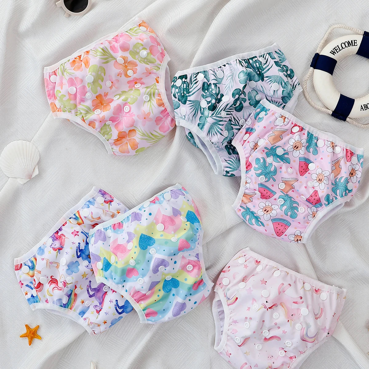 3Pcs/Set Baby Swim Diapers Reuseable Washable & Adjustable for Swimming Lesson & Baby Shower Gifts Cloth Diapers Pool Pant