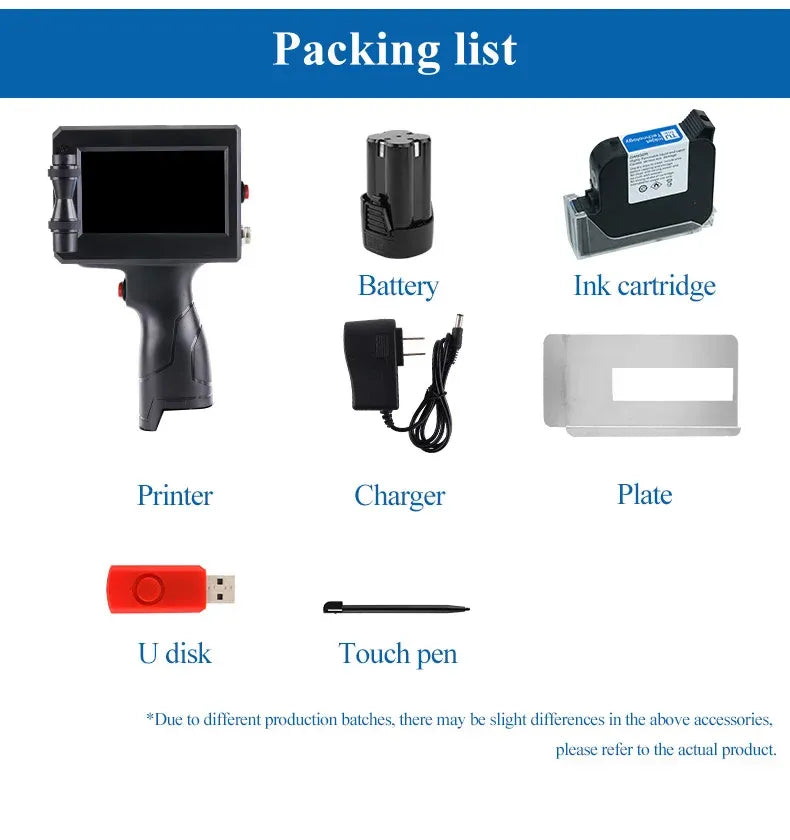 ZM-Z20 25.4mm Handheld Inkjet Printer for Text QR Barcode Batch Number Logo Date Label Coding Machine Portable Mini Printer