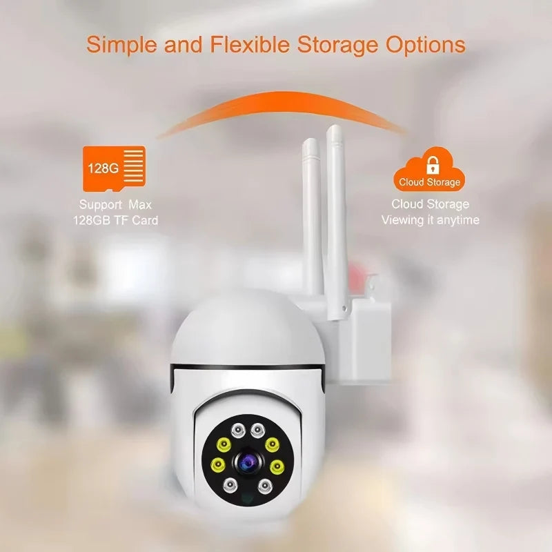 8MP WiFi Camera 2.4G Security Surveillance PTZ IR Night Vision Motion Detection Home Security Camera with 2 Antennas for Child