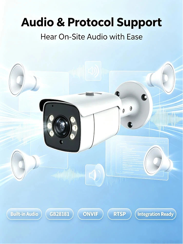Psennikow Dual Light POE Metal Bullet IP Smart Camera Waterproof Outdoor Full Color Night Vision AI Human Audio Security Camera