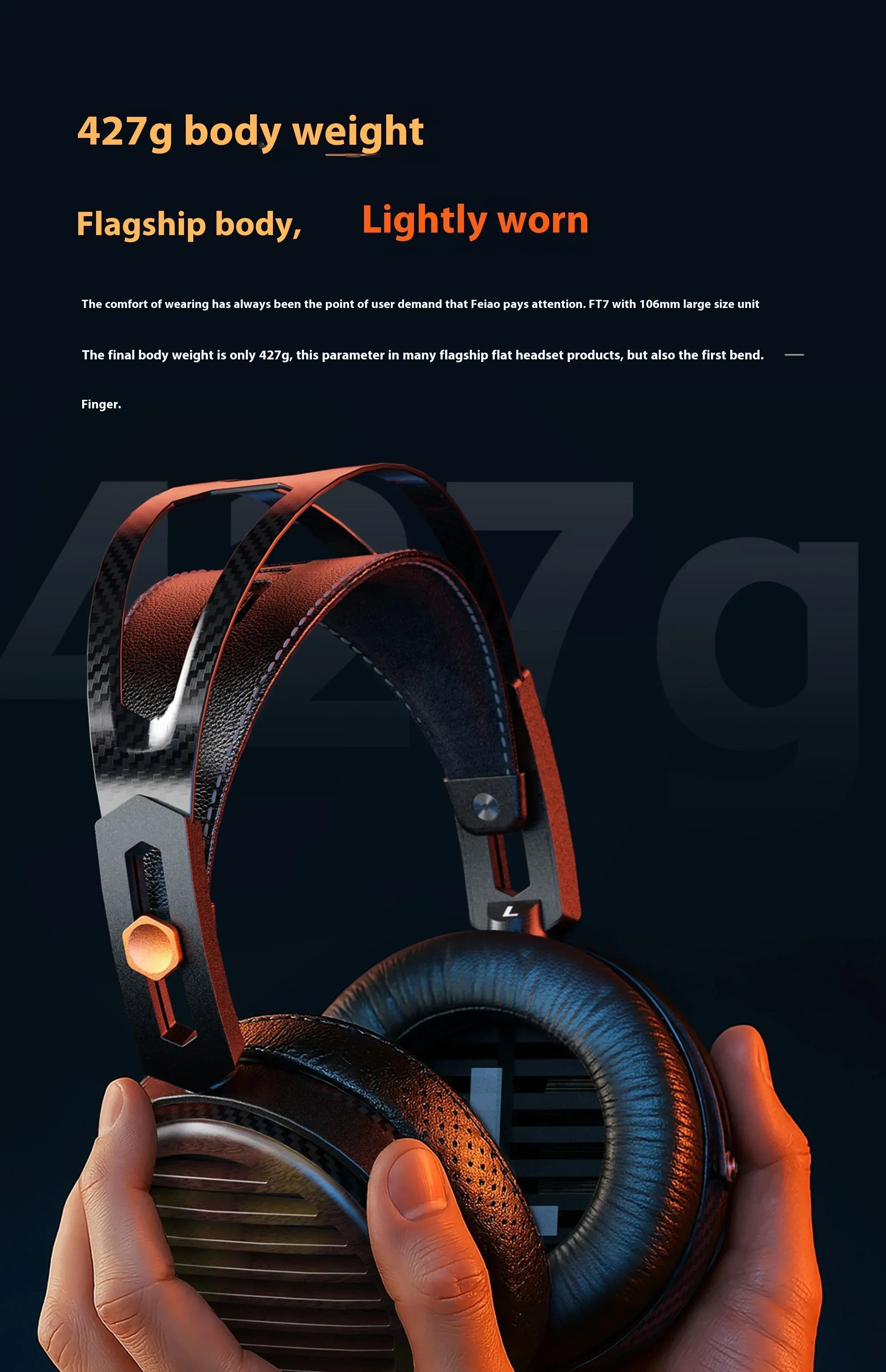 FiiO FT7 Open-Back Planar Headphones | 106mm Carbon Diaphragm | Tidesmit Tidesmit
