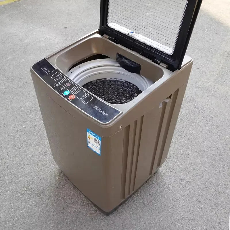Tidesmit fully automatic washing machine with large capacity drum, side angle view of laundry appliance features