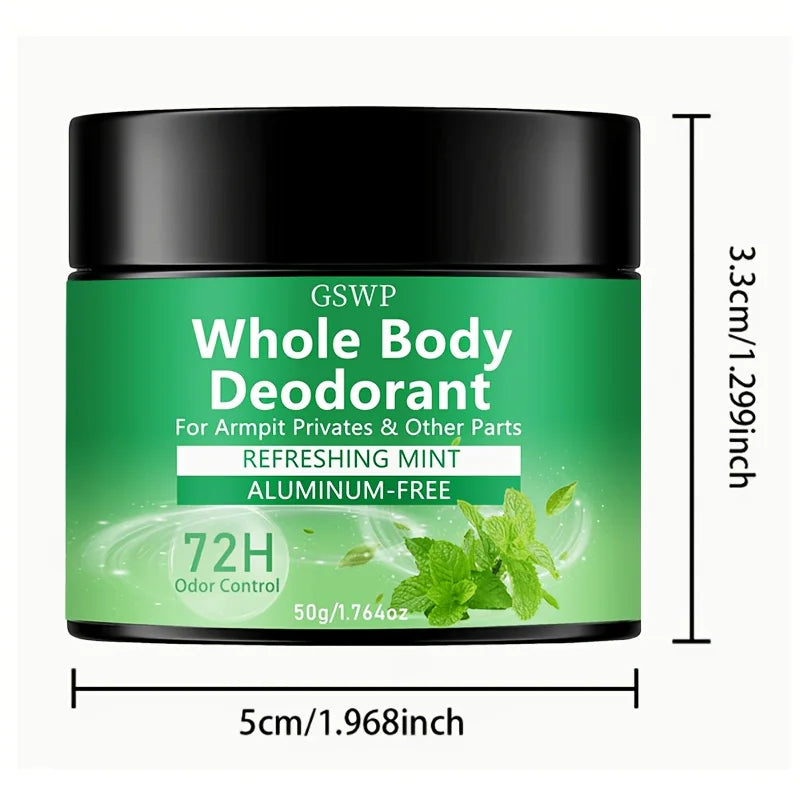 Tidesmit GSWP Mint Deodorant Balm for feet and underarms, a refreshing all-body odor protection cream, 50g-100g size.