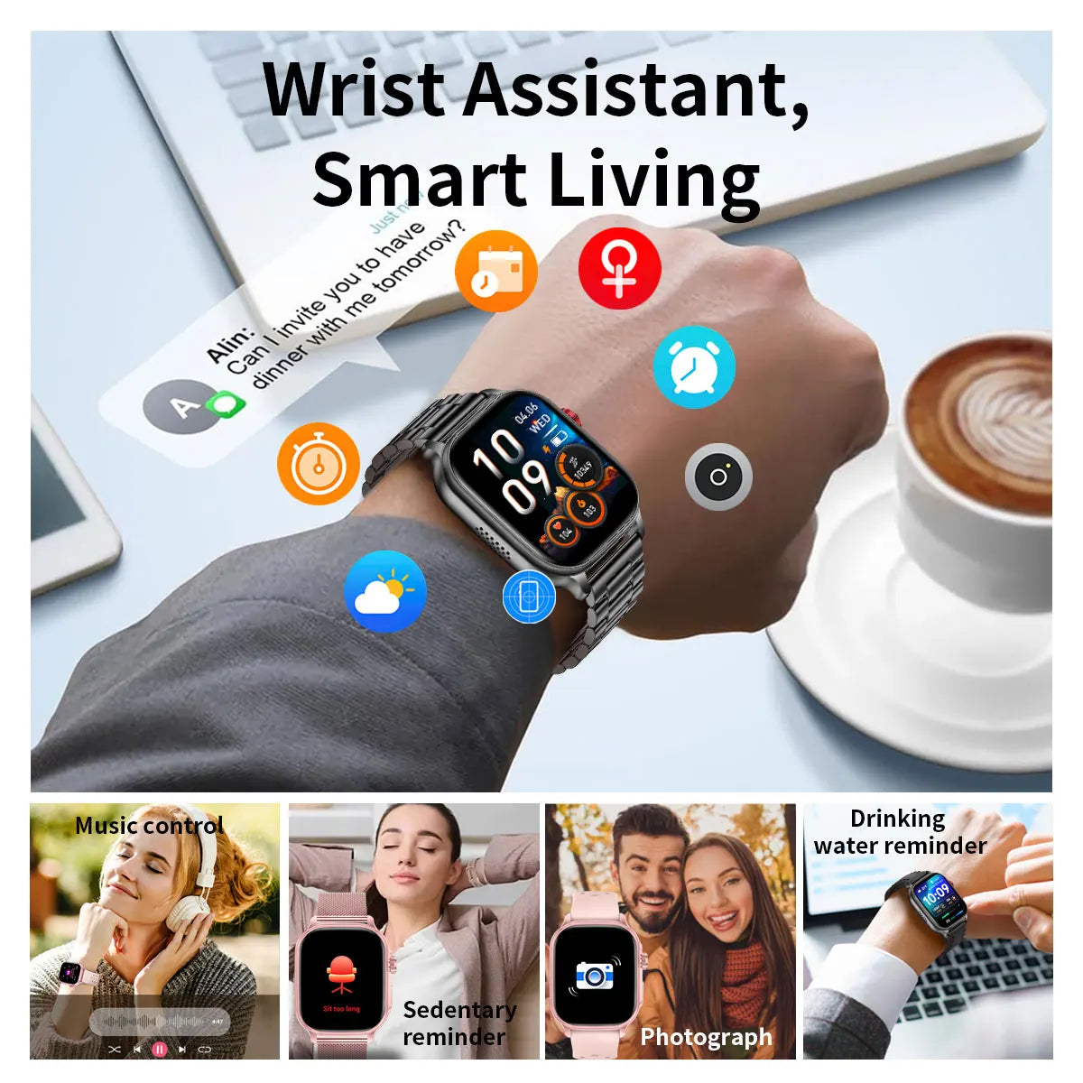 2026 new men's and women's smartwatches, fitness trackers,wireless calling, IPX8 waterproof, activity pedometers, birthday gifts
