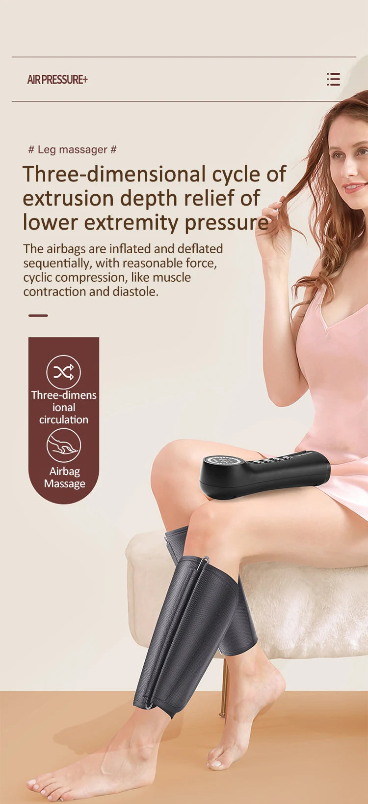 Shiatsu Foot and Back Massager with Heat Therapy - Tidesmit EU Model Massage Cushion Tidesmit