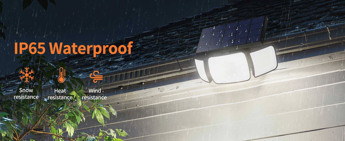 Intelamp Outdoor Solar Lights 4000mAh Battery With Two Motion Sensor 1200LM Bright IP65 Wall Lamp For Garden Yard Path Garage