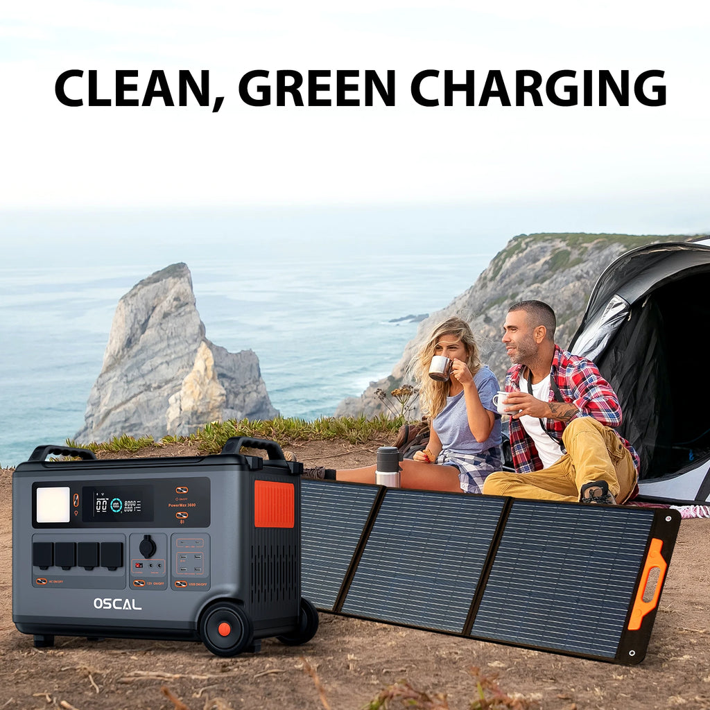 OSCAL 200W Solar Power Generation Panel Can Be Combined with Generator Use Solar Energy Conversion for Outdoor Camping