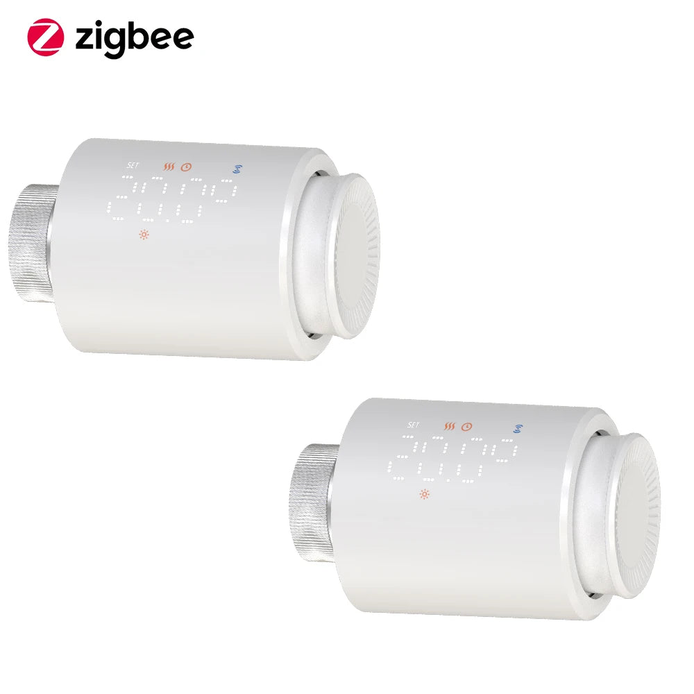 Smart WiFi/ZigBee TRV Thermostat Tuya Radiator Thermostatic Valve Programmable Controller Actuator Alexa Google Voice Control