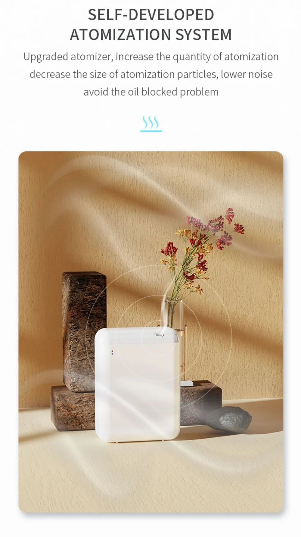 Wall Mounted Aroma Diffuser   Air Freshener Waterless Fragrance Diffuser Bluetooth Control Battery Scent Diffuser for Home