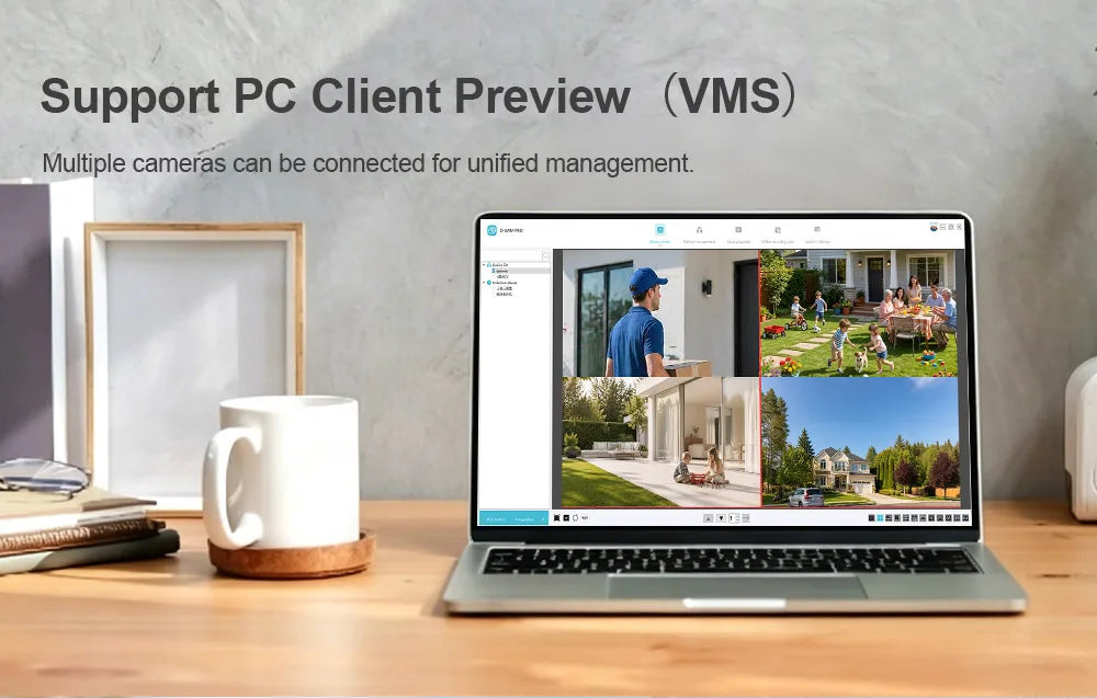 LS VISION 20MP 10X Zoom Three PTZ WiFi Security Camera Outdoor Four Screens 5-Lens Auto Tracking PC Client CCTV Cam Okam Pro App