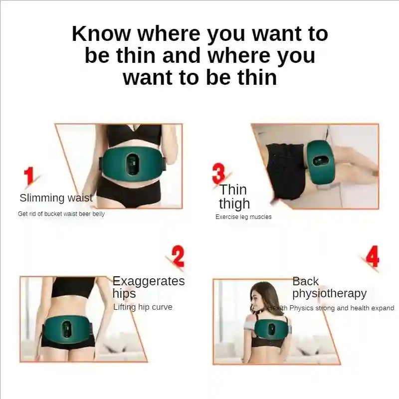 Abdominal Slimming Massage Belt - Rechargeable Heat Therapy Massager Massage Roller Tidesmit
