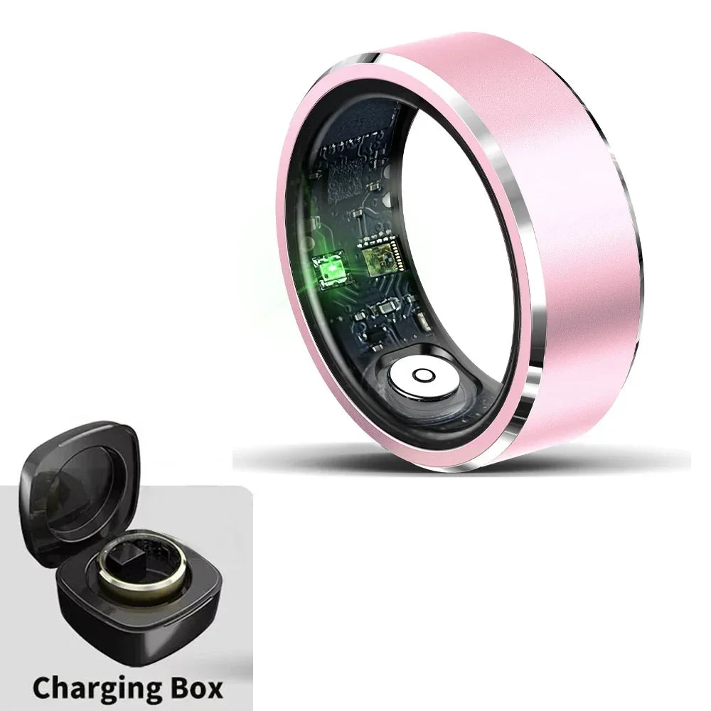 Smart Health Ring Fitness Tracker with Heart Rate & Oxygen Monitor Pink Tidesmit