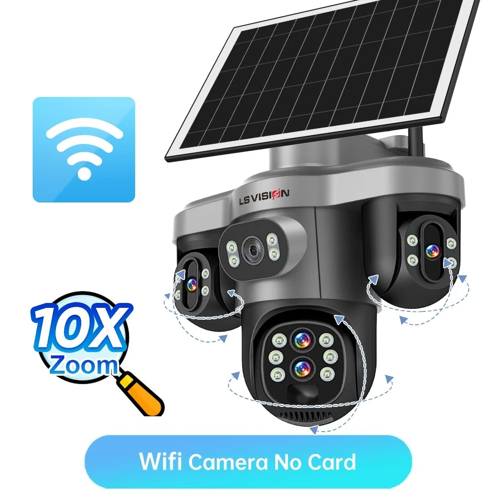LS VISION solar PTZ security camera, WiFi no SD card