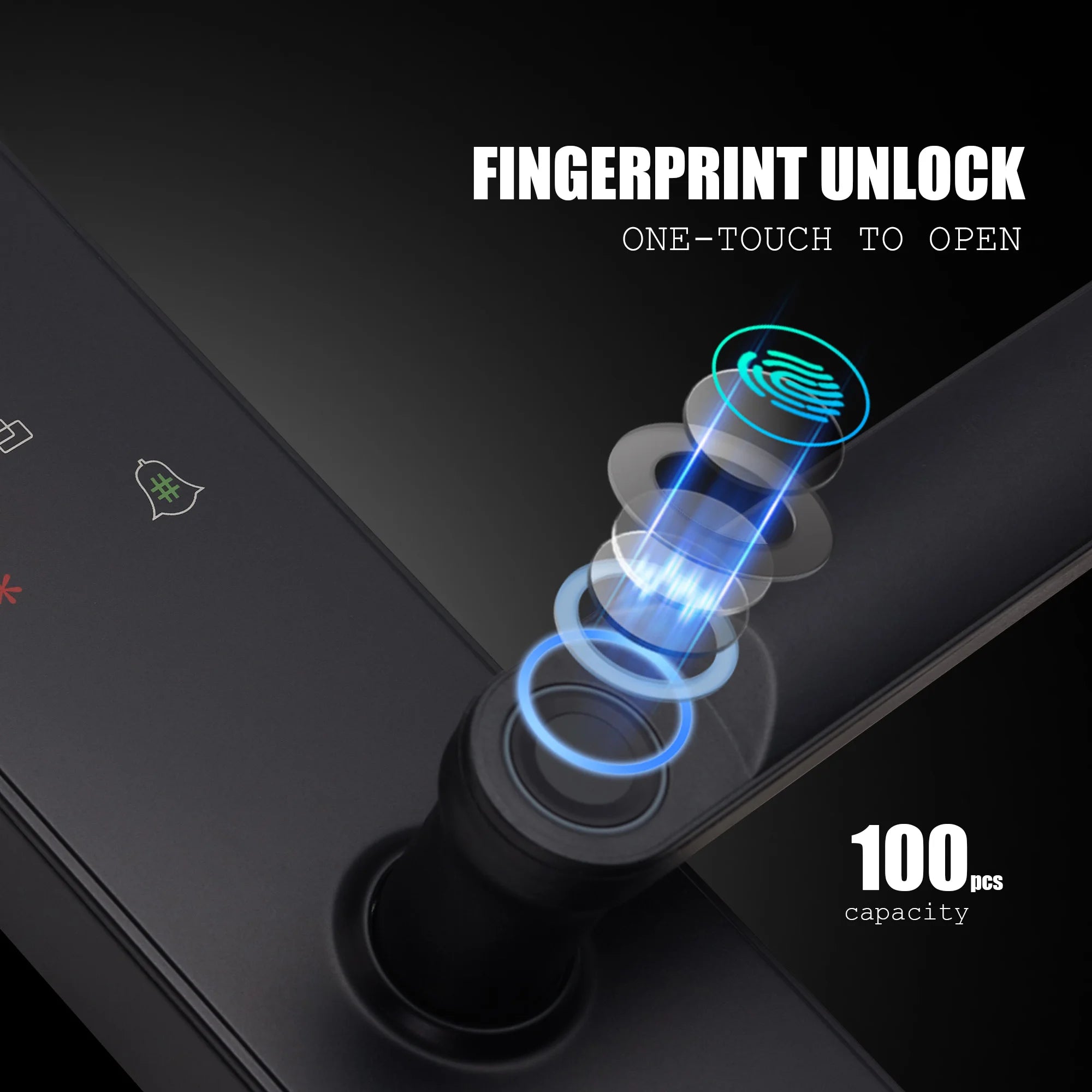 WAFU Tuya Smart Life WIFI Remotely Unlock Biometric Fingerprint Door Lock Visible Digital Electronic Card Door Lock with Camera
