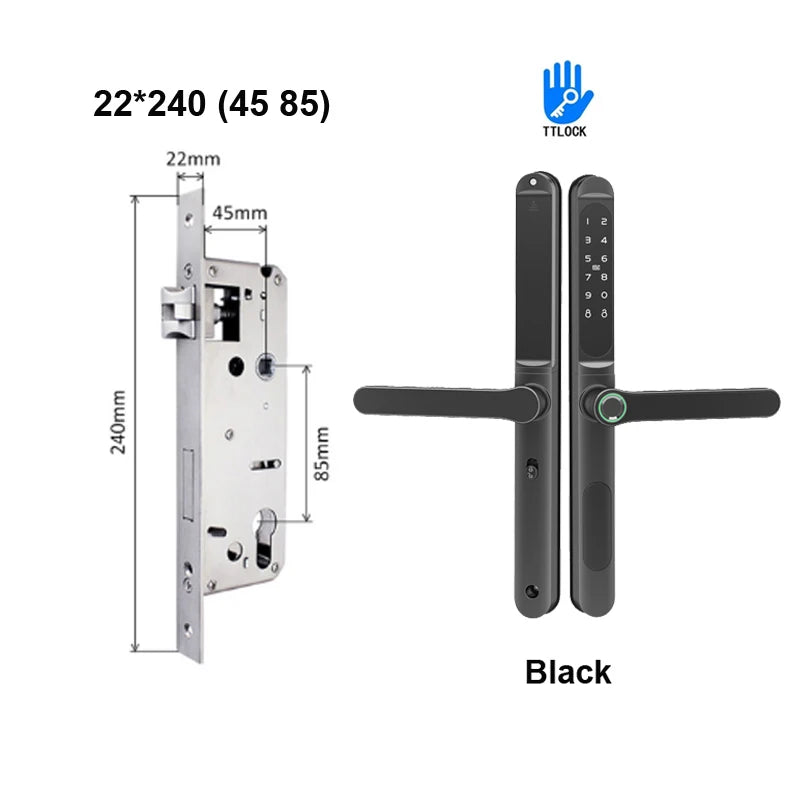Slim 2.8CM Waterproof Sliding Door Smart Lock Fingerprint Password IC Card Key Compatibility TTlock App & Alexa Biometric Header