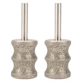 2pcs replacement diamond-grit grinding heads for pet electric nail polishers for safe, smooth dog paw grooming.