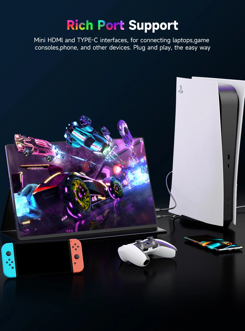 UPERFECT 4K Portable Monitor 16" 3840x2400 IPS 1500:1 1200Nits USB C HDMI Computer Gaming Display with Speakers DC Eyes Care