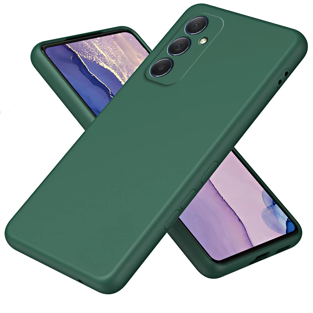 Samsung Galaxy A55 5G Liquid Silicone Phone Case - Slim Shock-Absorbing Cover Dark Green China Mainland Tidesmit