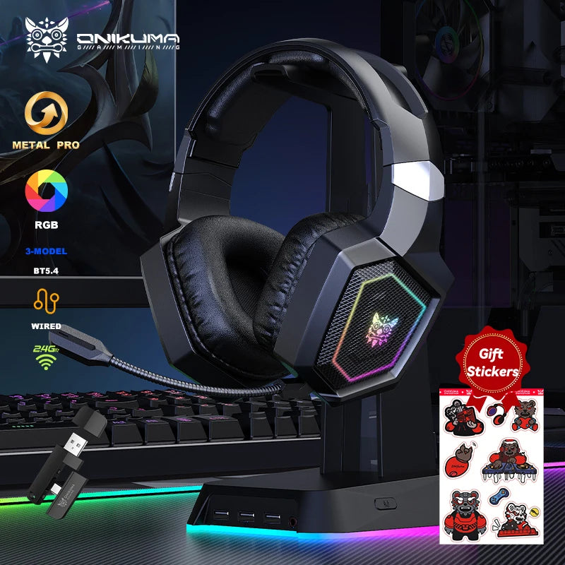 Wireless Gaming Headset with Active Noise Canceling - White Tidesmit Black And Sticker Tidesmit