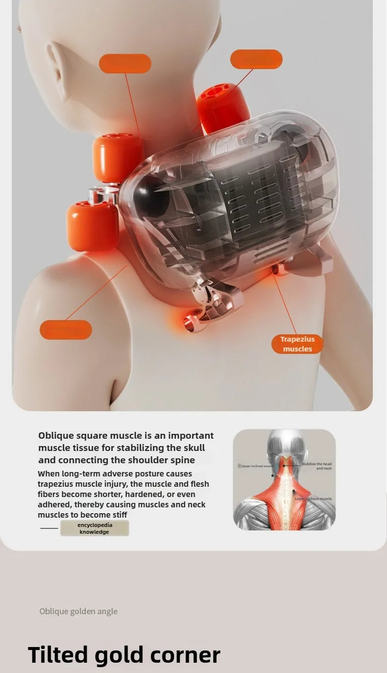 Shiatsu Neck and Shoulder Massager with Heat - Portable Relief Device Relaxation Treatment Tidesmit