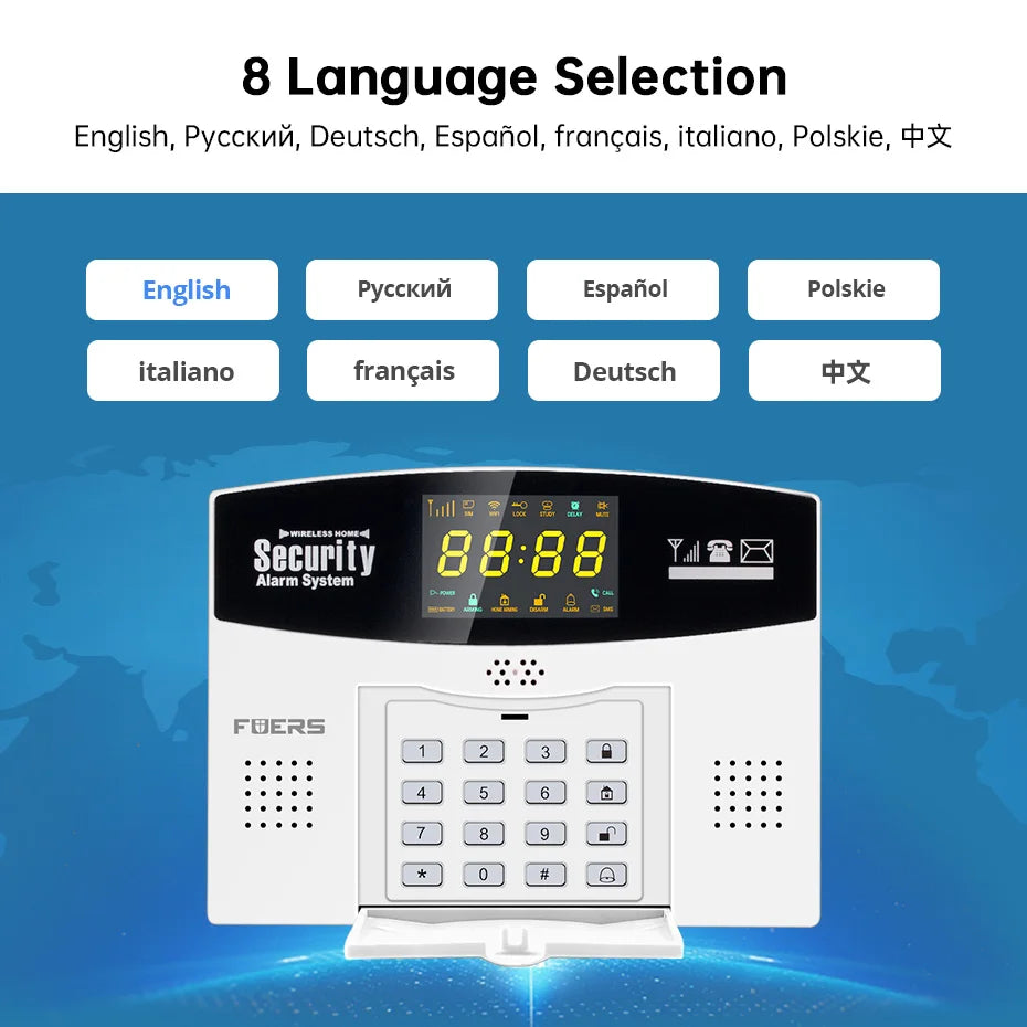 Fuers WIFI 4G 2G GSM Alarm System work with Tuya SmartBurglar Alarm Wireless Wired Security Zone Link Alexa Google Motion Sensor