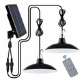 2 Heads LED Solar Powered Pendant Hanging Light Lamp Outdoor Waterproof LED Lamp Double-head Garden Yard Shed Lighting