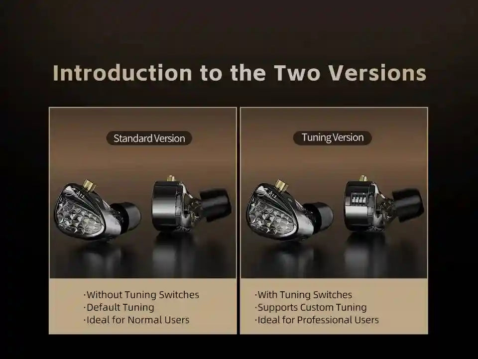 Wired In-Ear Monitors - Hybrid 2DD+4BA HiFi Drivers Black Tidesmit